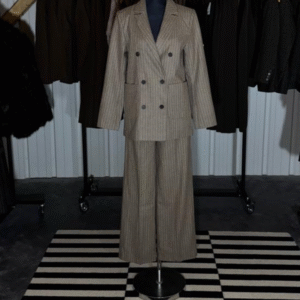 Accueil ensemble blazer marron à rayures